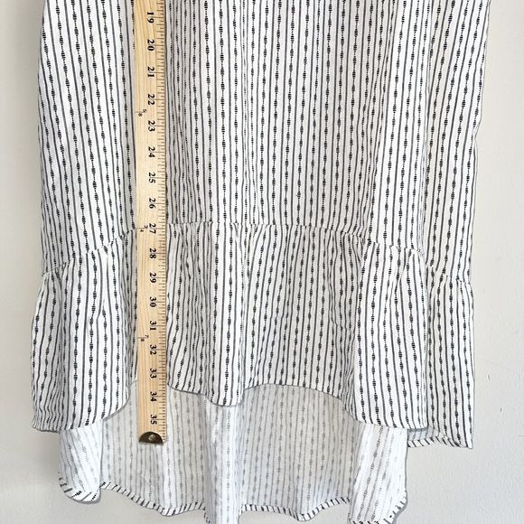 Old Navy Sleeveless Dress Plus Size 14 16 Minimalist High Low Hem Black Cream - Picture 9 of 10